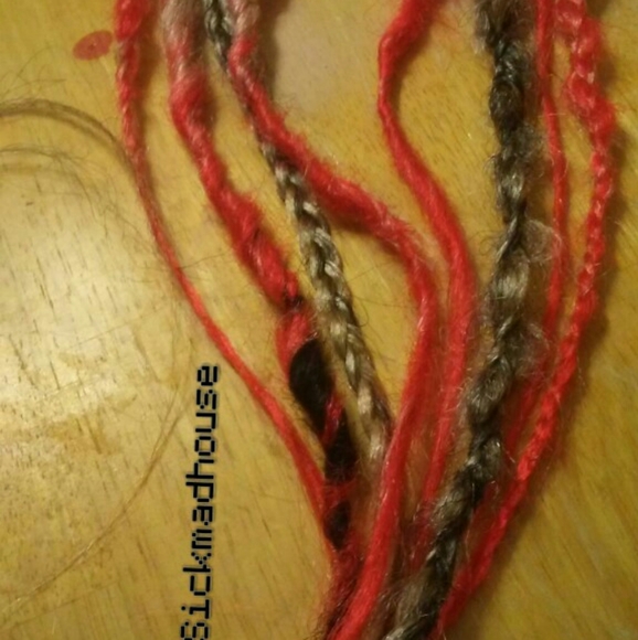 4 Blonde Red Black Synthetic Dreads Dreadlocks - Picture 2 of 4